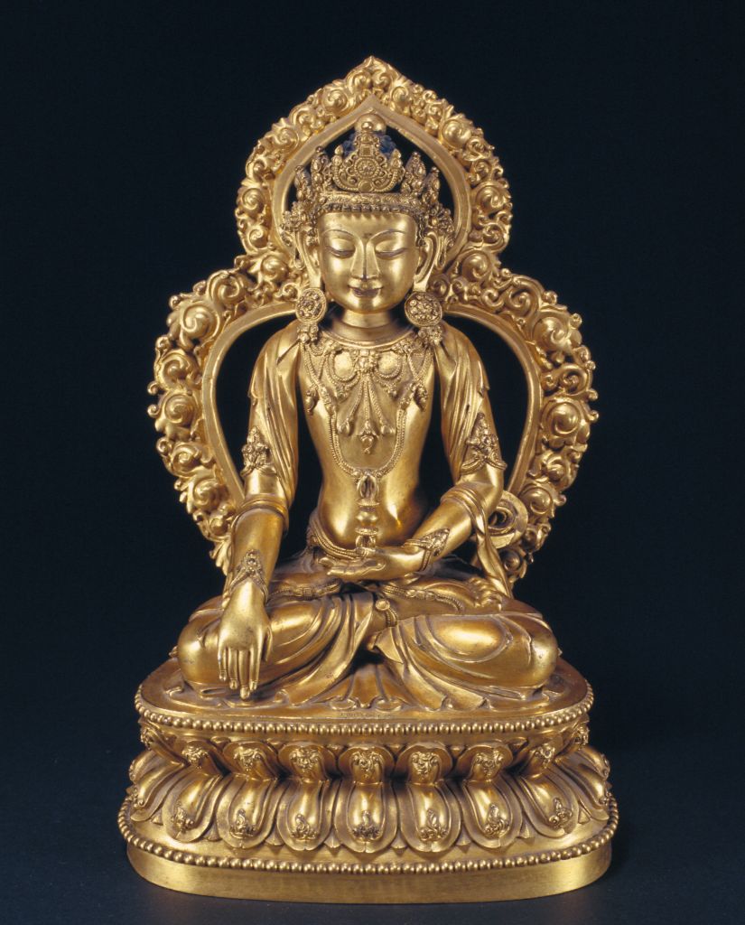 图片[1]-Bronze gilded Buddha sitting statue-China Archive